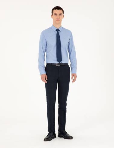 Mavi Slim Fit Uzun Kollu Basic Gömlek