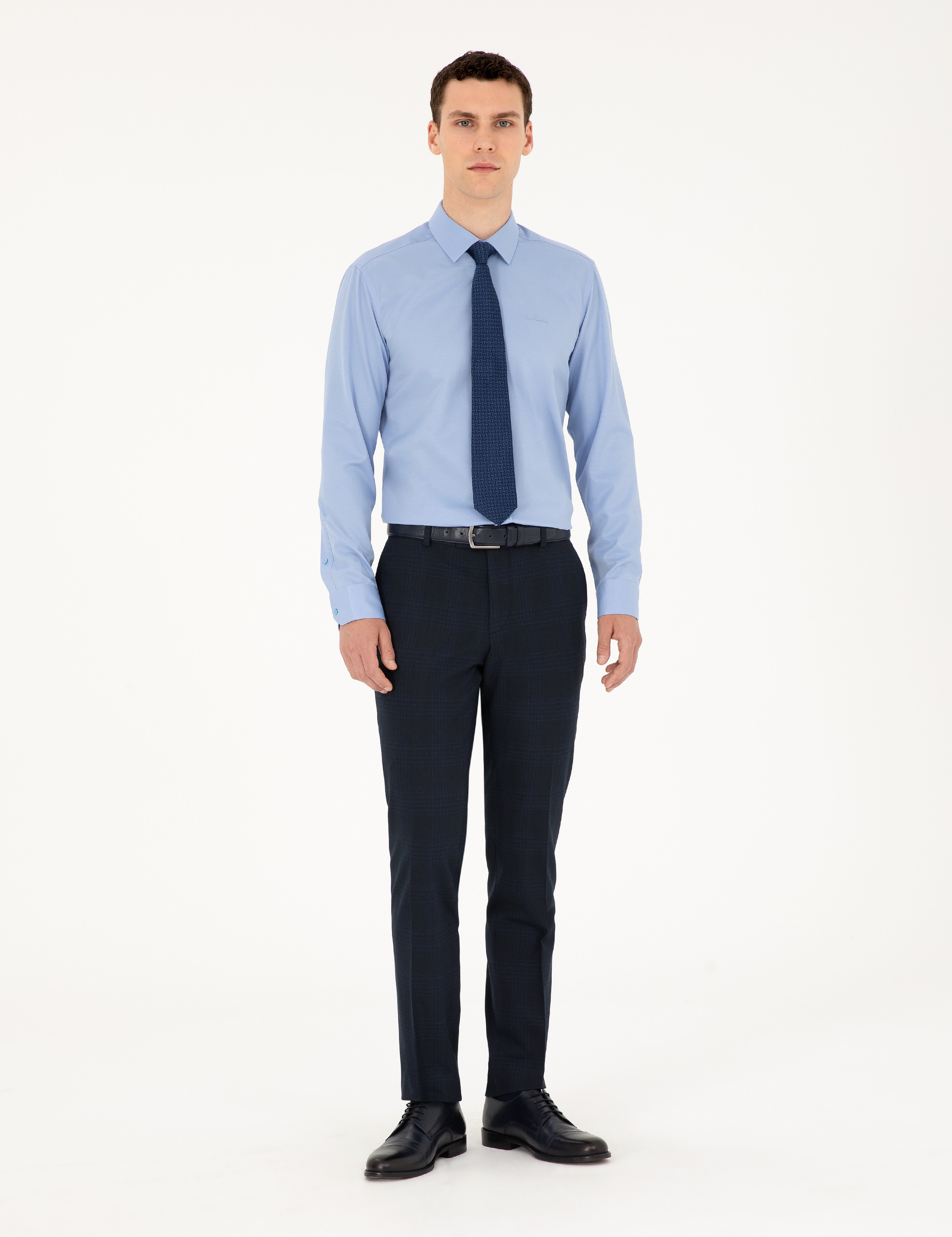 Mavi Slim Fit Uzun Kollu Basic Gömlek - Image 4