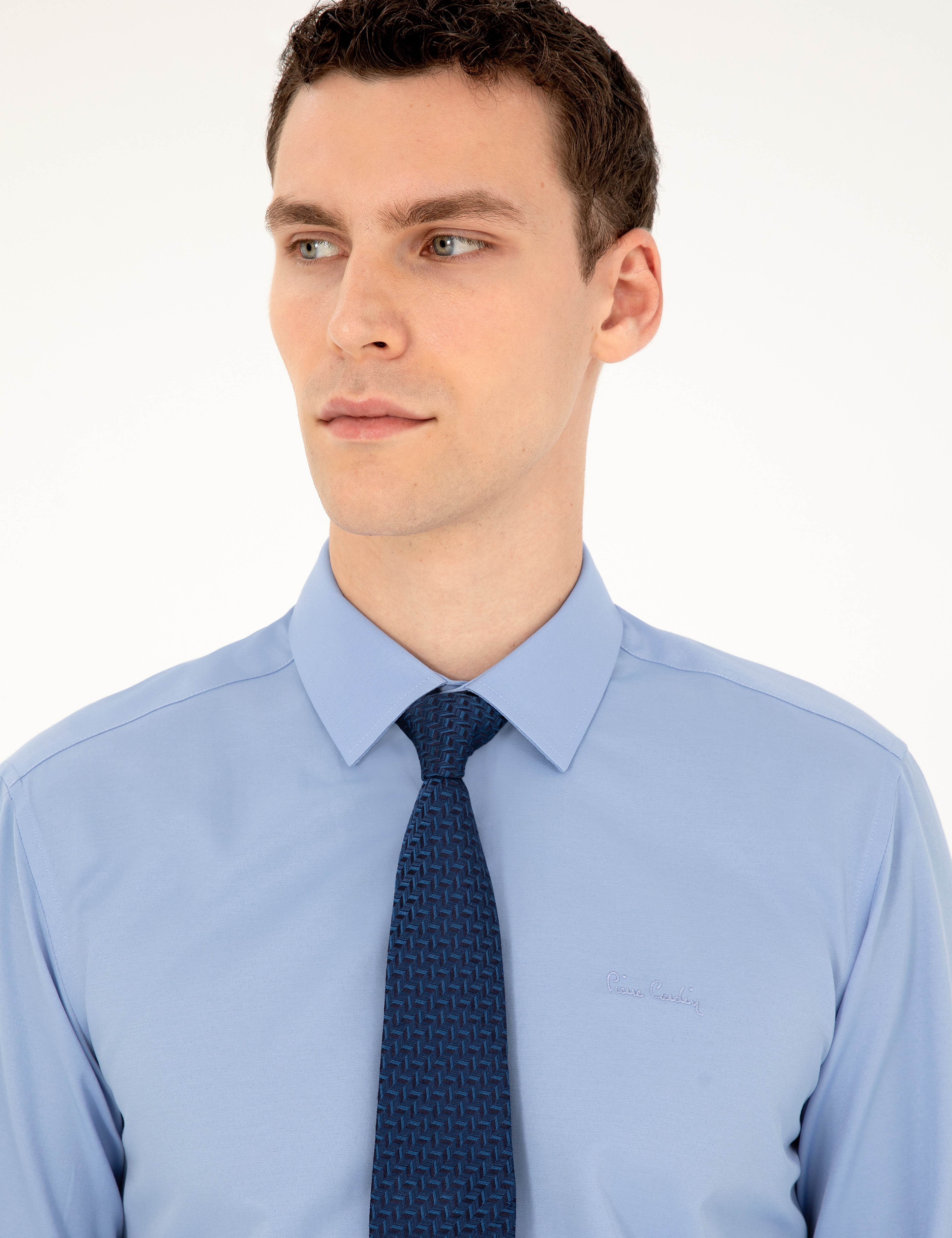 Mavi Slim Fit Uzun Kollu Basic Gömlek - Image 2