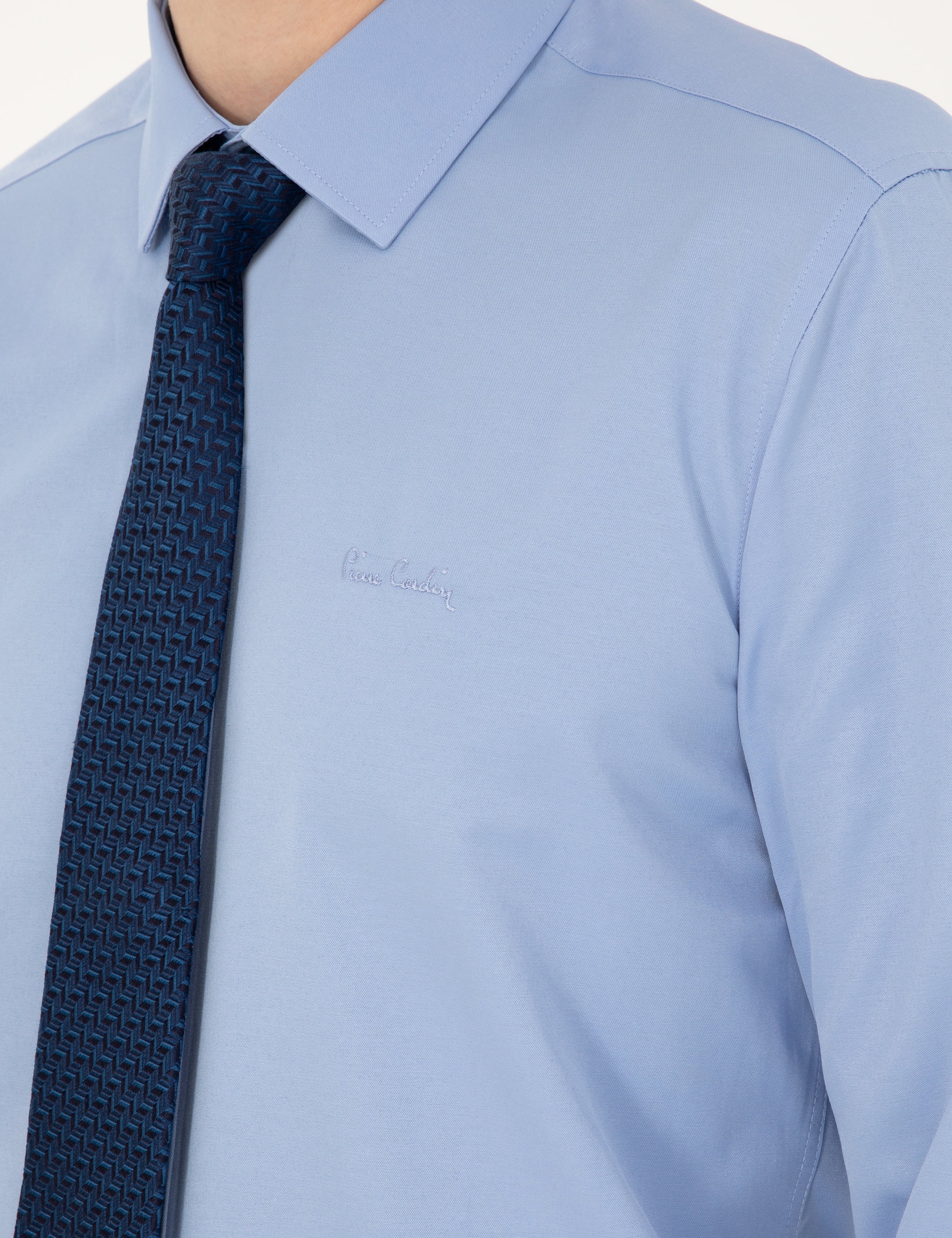Mavi Slim Fit Uzun Kollu Basic Gömlek - Image 7