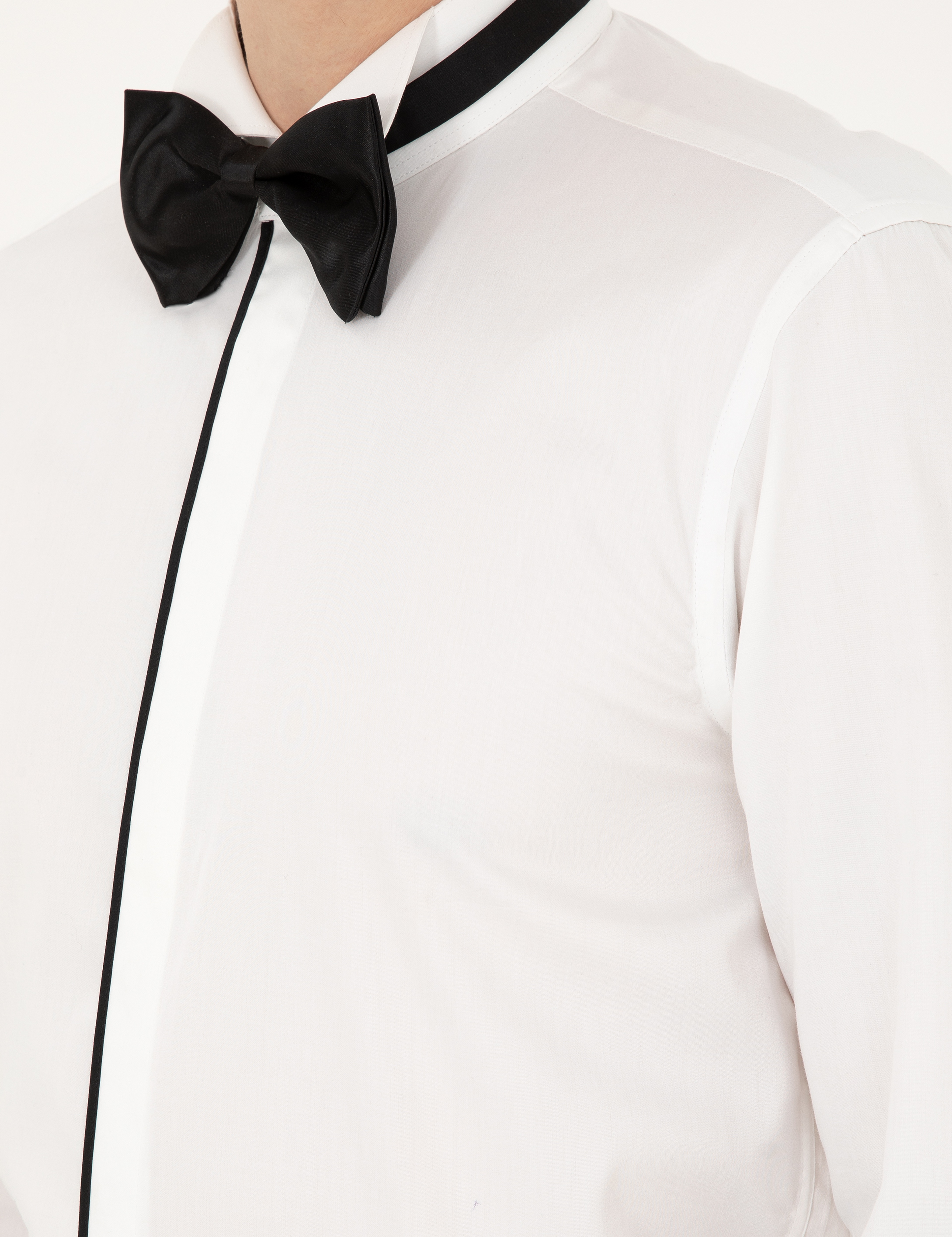 Beyaz Slim Fit Smokin Gömlek - Image 7