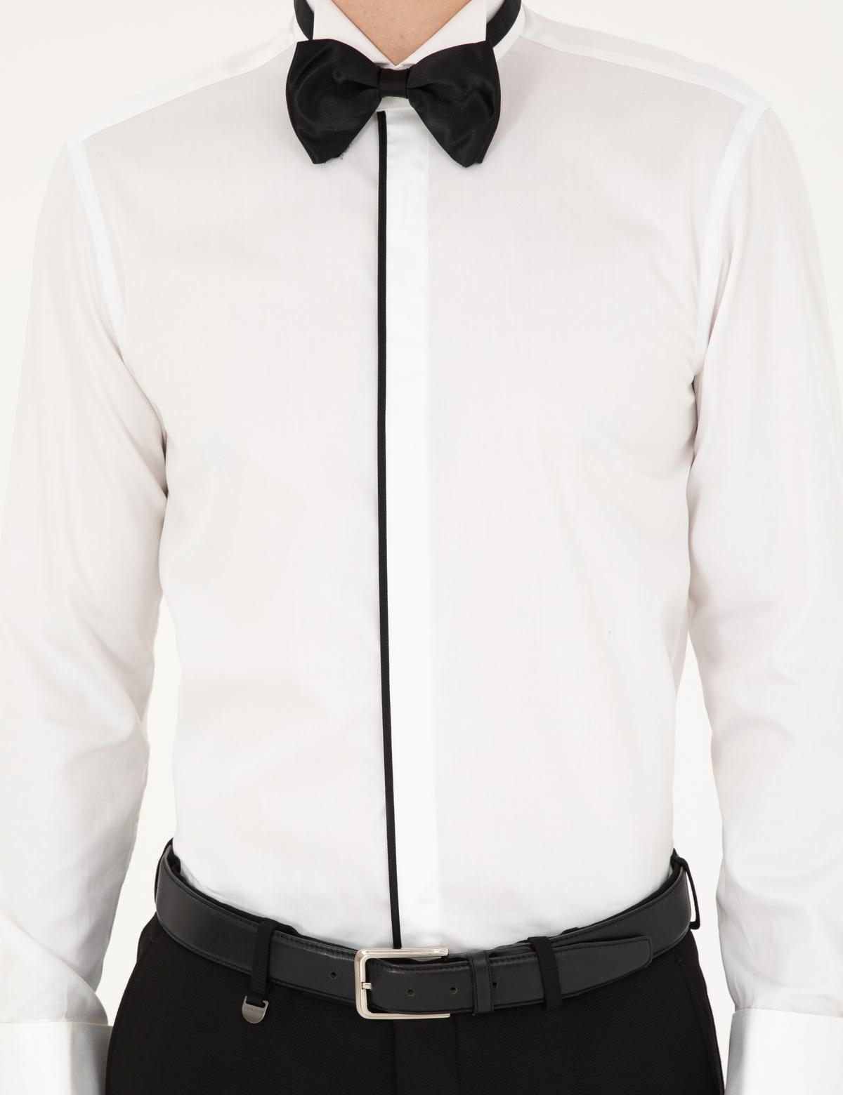 Beyaz Slim Fit Smokin Gömlek - 50236026007