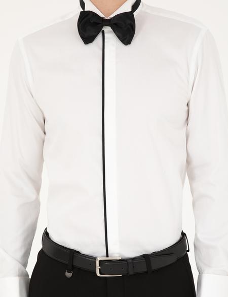 Beyaz Slim Fit Smokin Gömlek - 50236026007