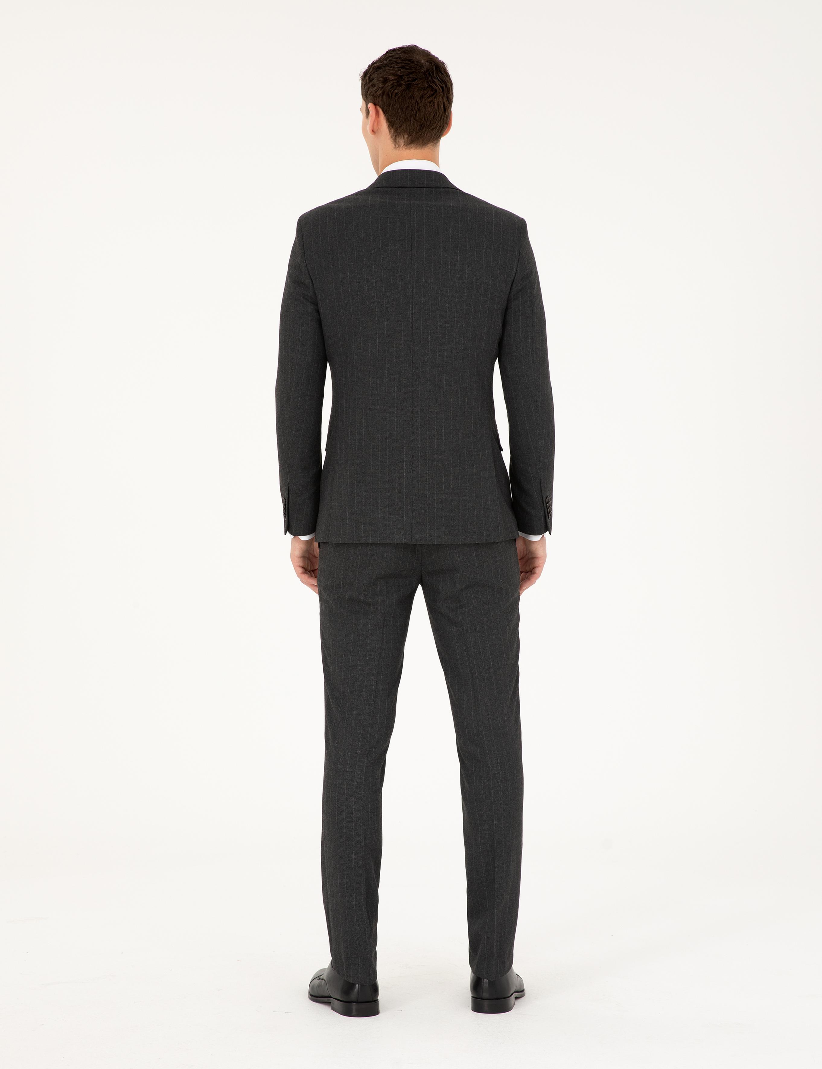 Füme Süper Slim Takım Elbise