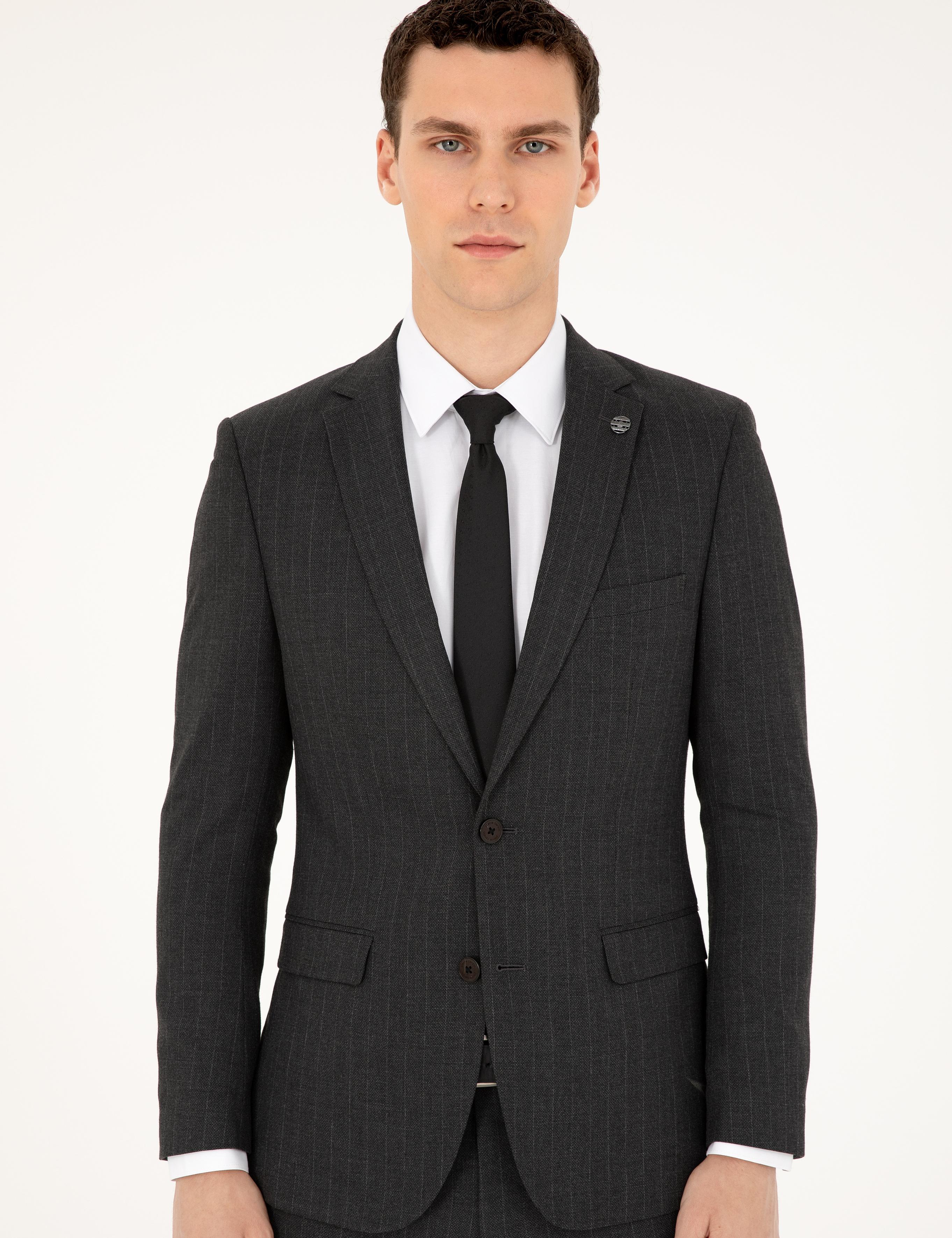 Füme Süper Slim Takım Elbise