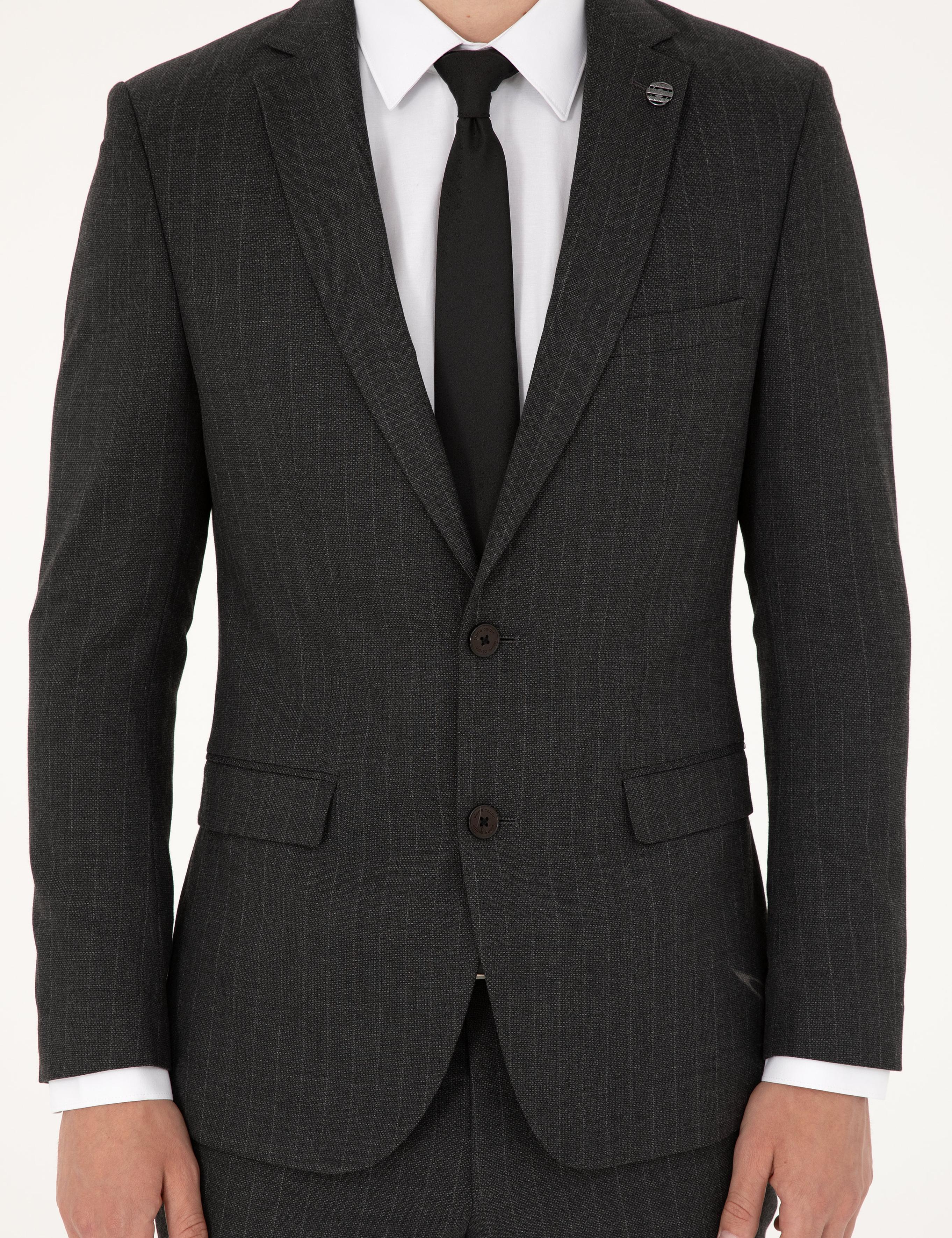 Füme Süper Slim Takım Elbise