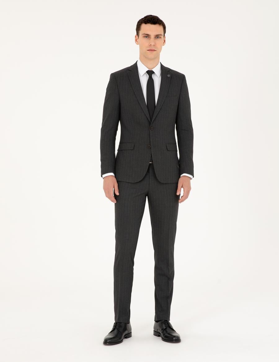 Füme Süper Slim Takım Elbise