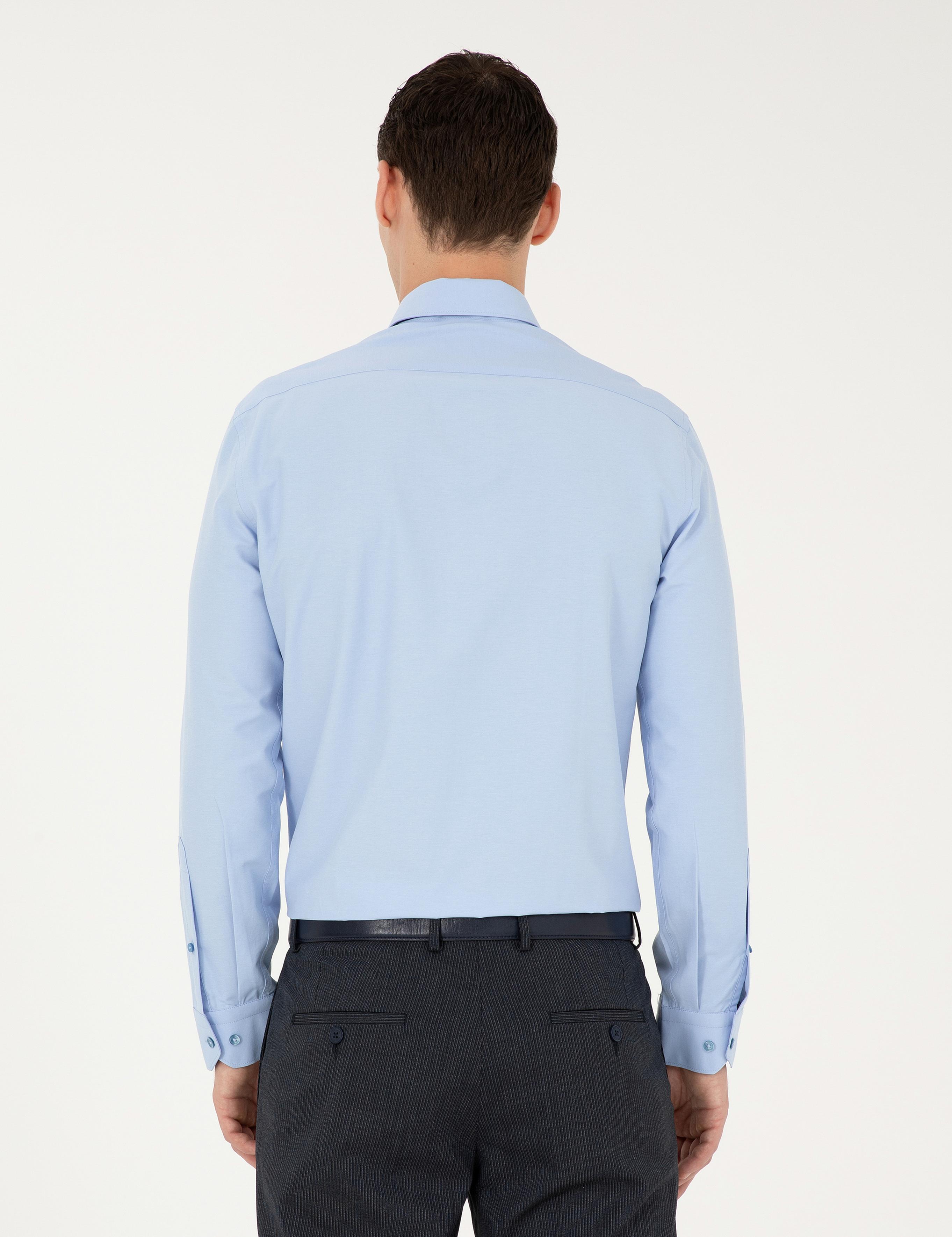 Mavi Slim Fit Uzun Kollu Basic Gömlek