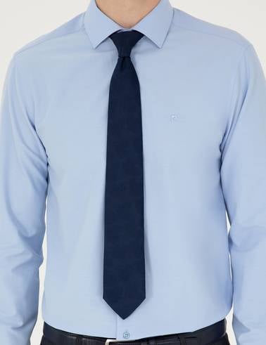 Mavi Slim Fit Uzun Kollu Basic Gömlek