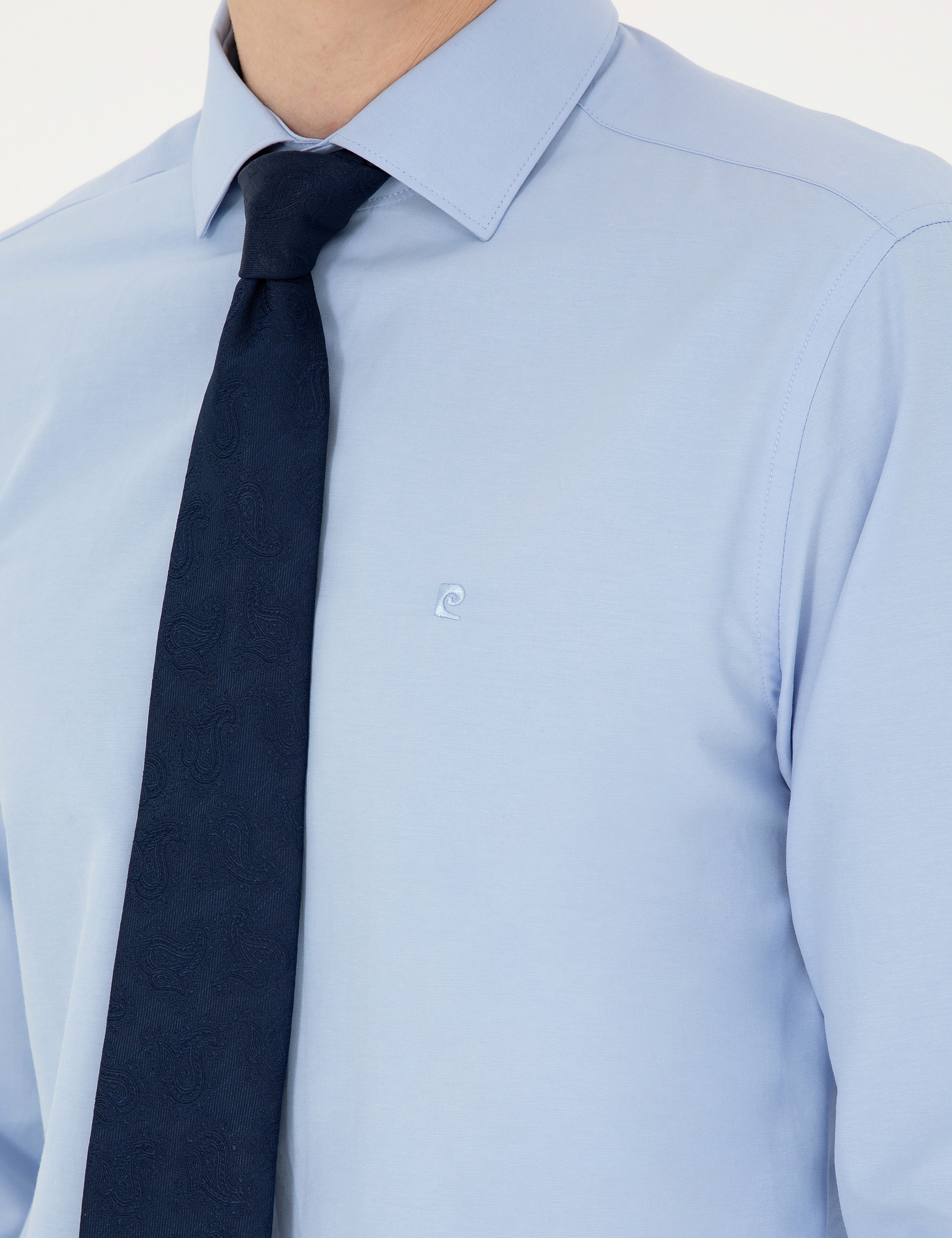 Mavi Slim Fit Uzun Kollu Basic Gömlek - Image 7