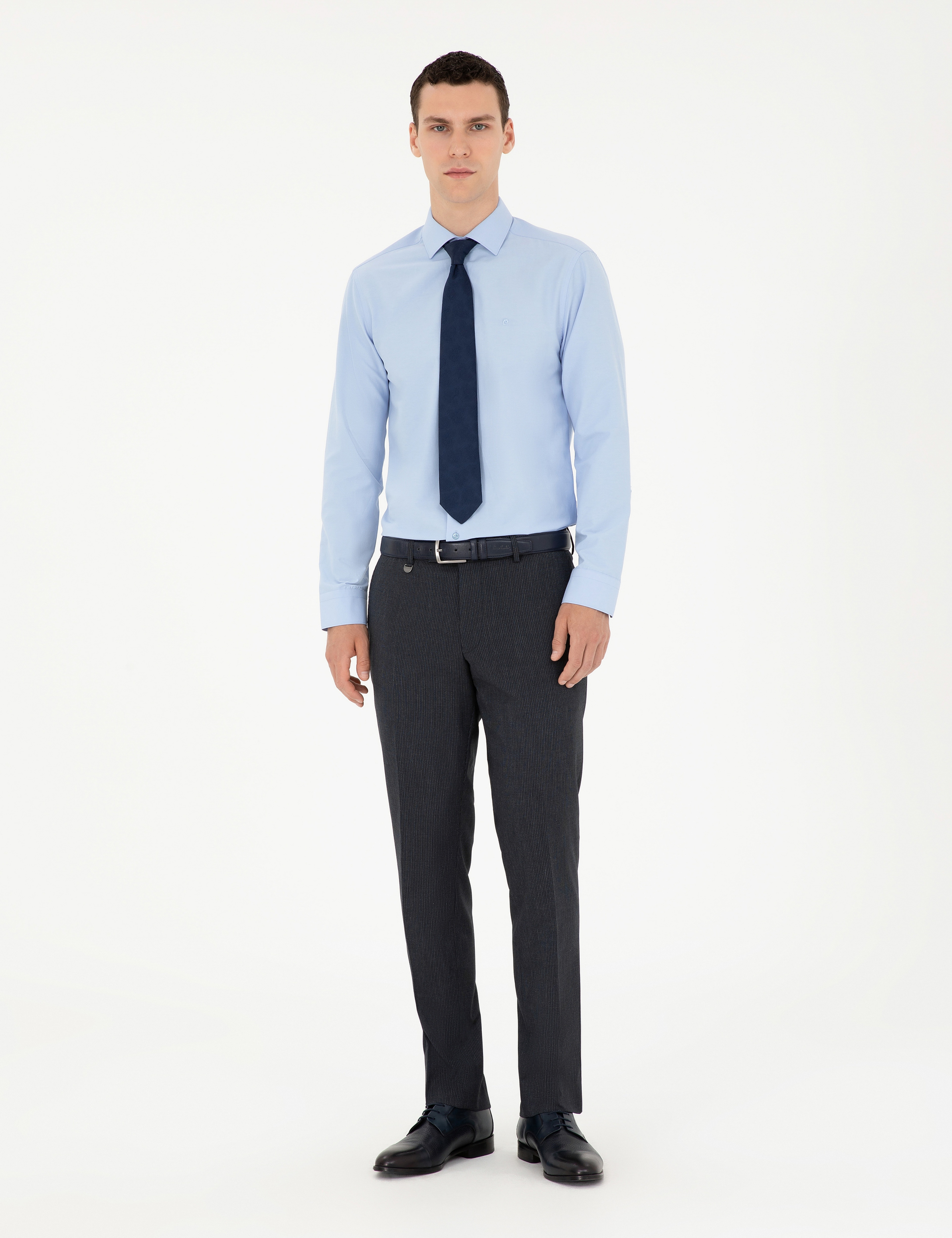 Mavi Slim Fit Uzun Kollu Basic Gömlek - Image 4