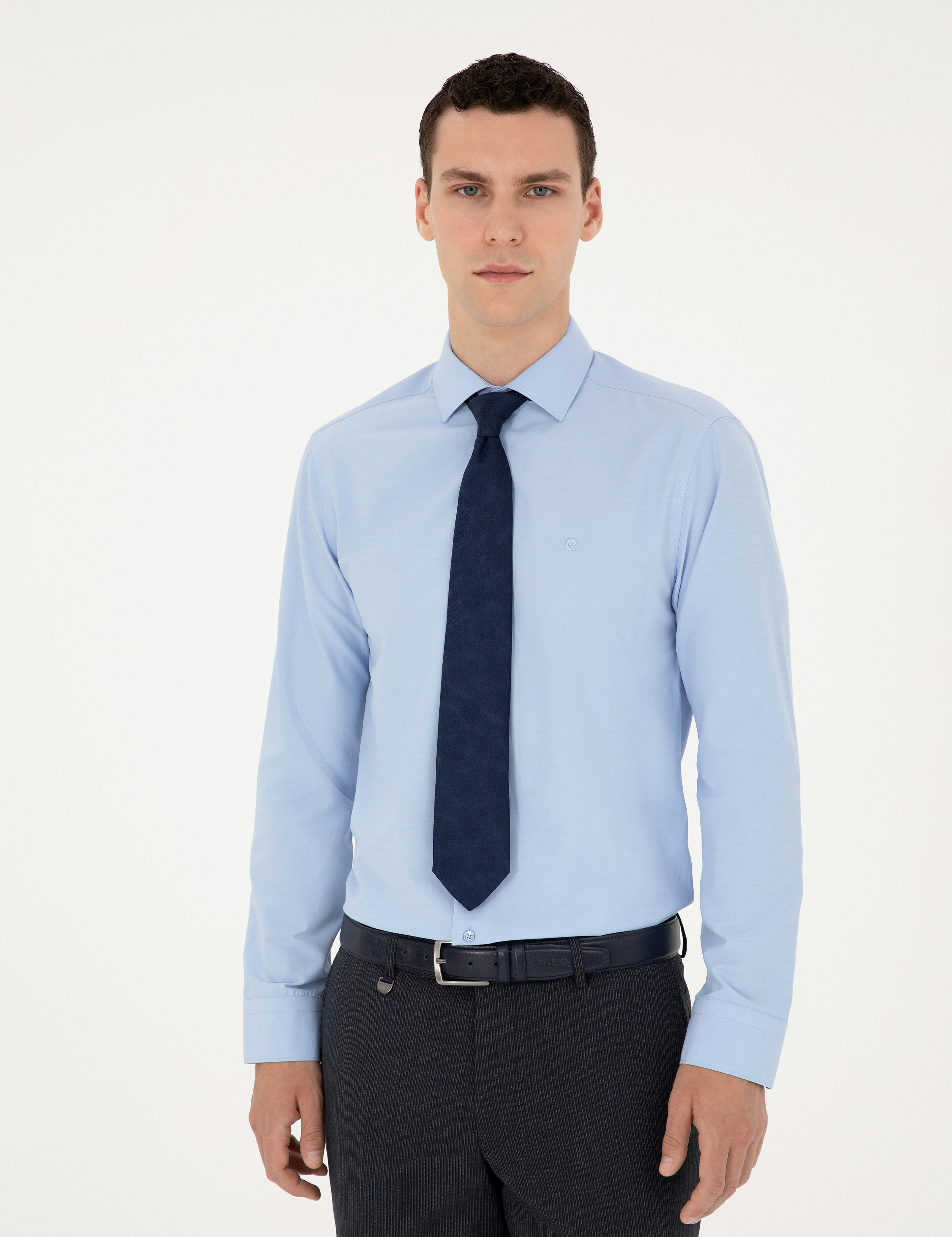 Mavi Slim Fit Uzun Kollu Basic Gömlek - Image 3