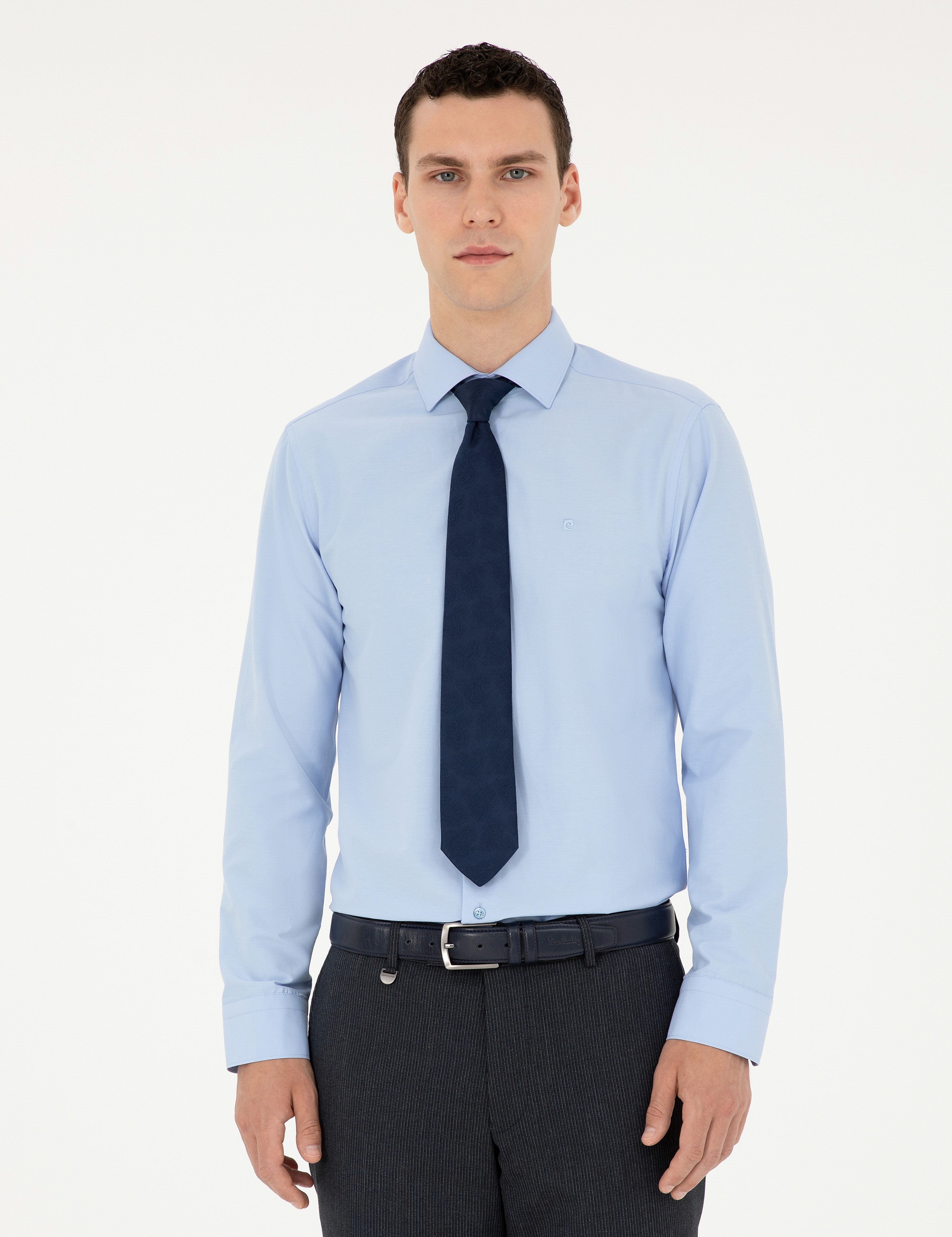 Mavi Slim Fit Uzun Kollu Basic Gömlek - Image 1