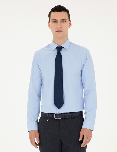 Mavi Slim Fit Uzun Kollu Basic Gömlek