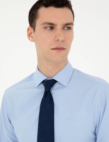 Mavi Slim Fit Uzun Kollu Basic Gömlek