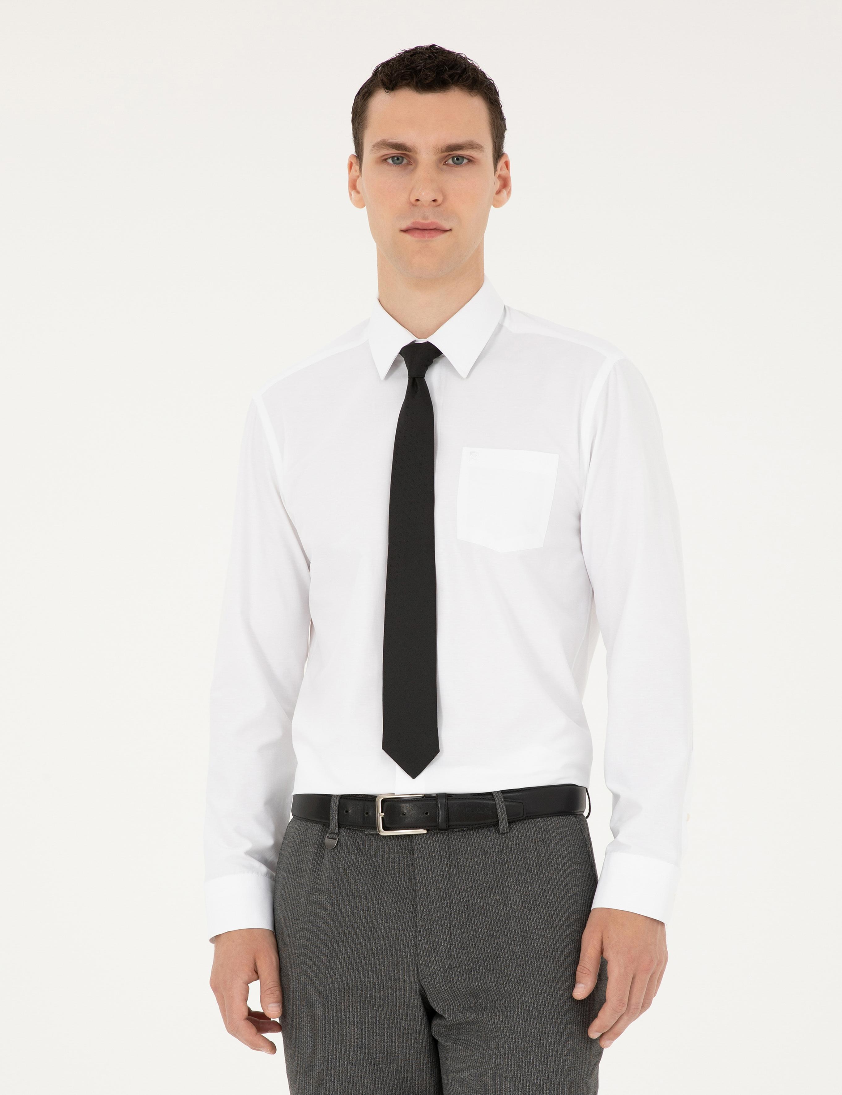 Beyaz Regular Fit Uzun Kollu Basic Gömlek