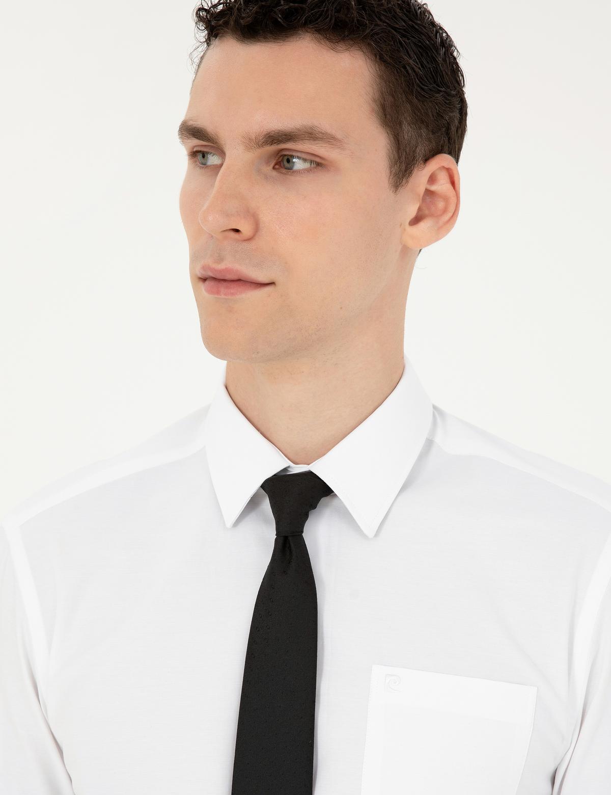 Beyaz Regular Fit Uzun Kollu Basic Gömlek - 50285596007