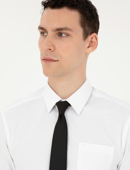 Beyaz Regular Fit Uzun Kollu Basic Gömlek - 50285596007