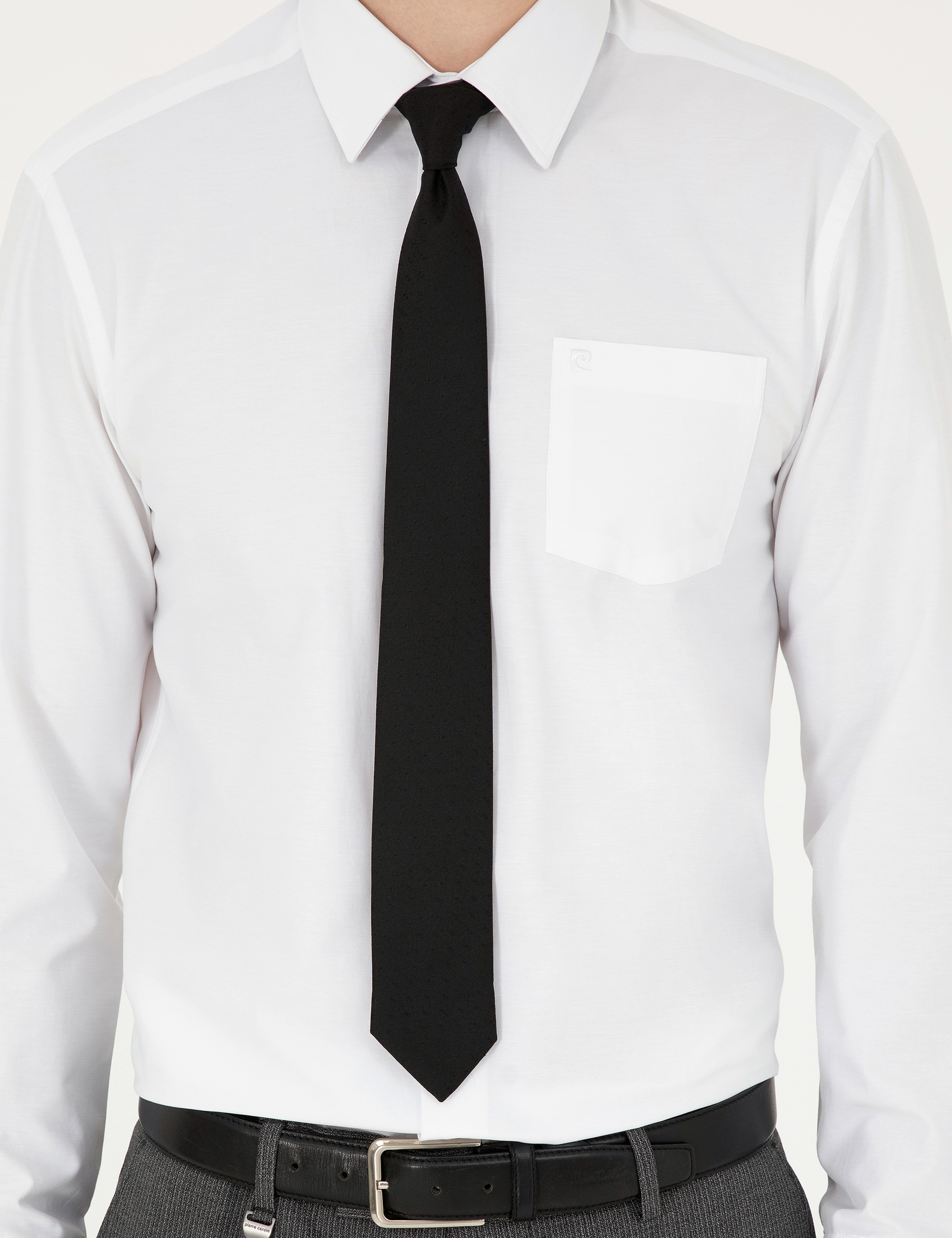 Beyaz Regular Fit Uzun Kollu Basic Gömlek - Image 6