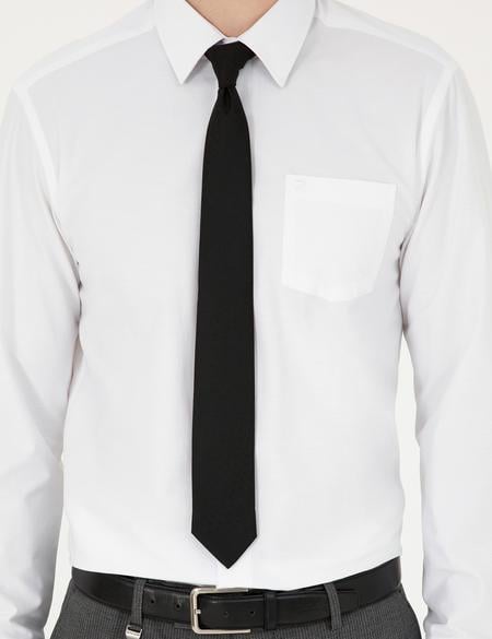 Beyaz Regular Fit Uzun Kollu Basic Gömlek - 50285596007