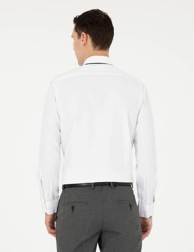 Beyaz Regular Fit Uzun Kollu Basic Gömlek