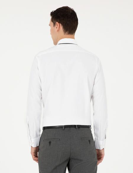 Beyaz Regular Fit Uzun Kollu Basic Gömlek - 50285596007
