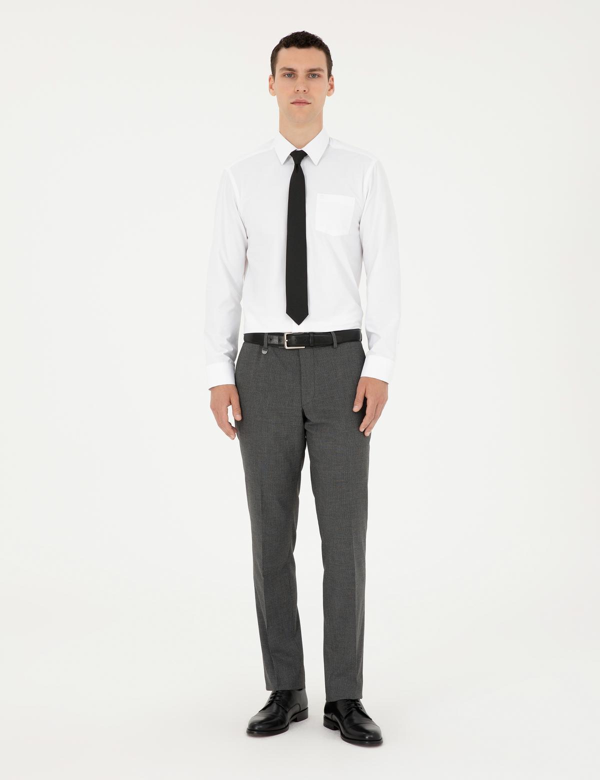 Beyaz Regular Fit Uzun Kollu Basic Gömlek - 50285596007