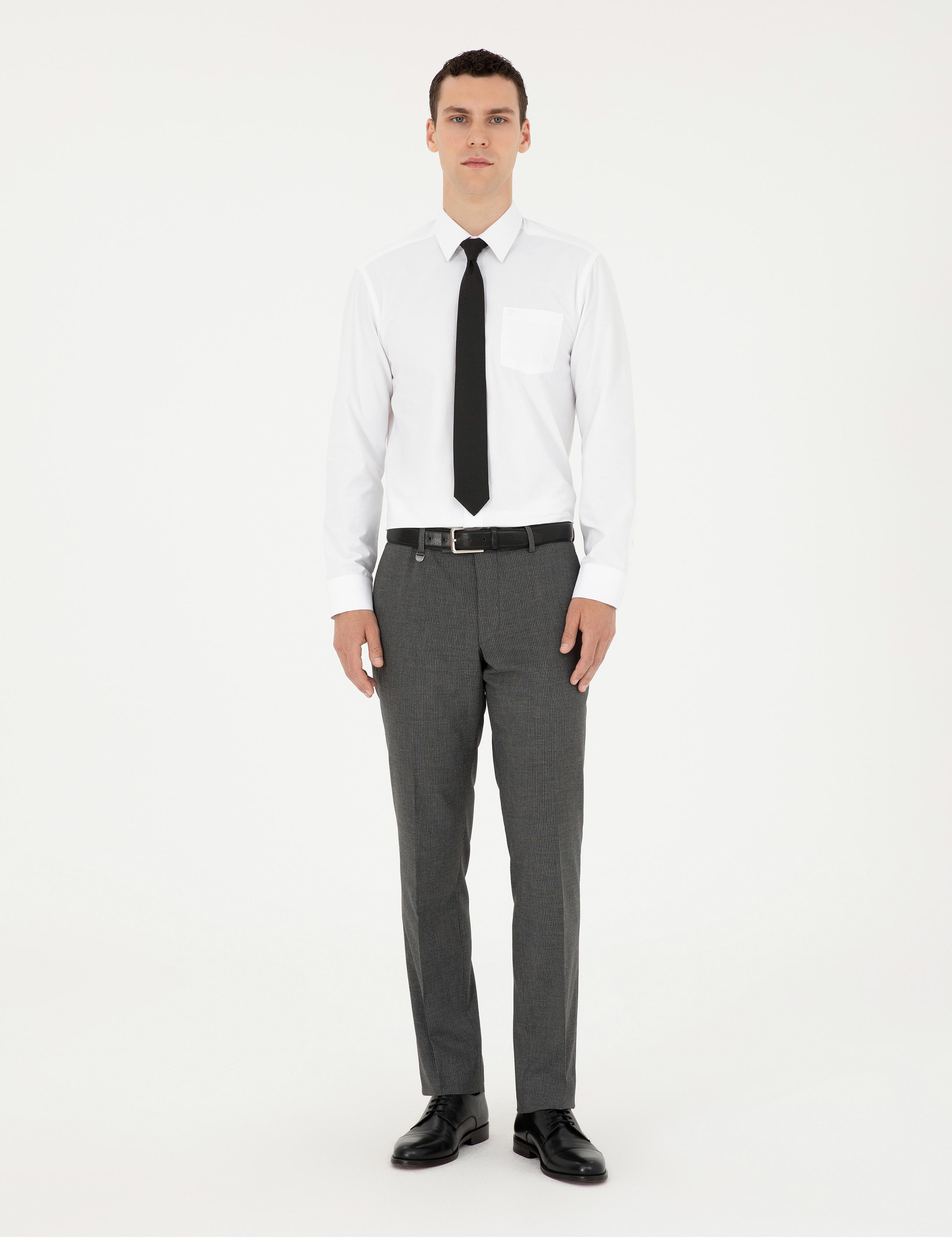 Beyaz Regular Fit Uzun Kollu Basic Gömlek