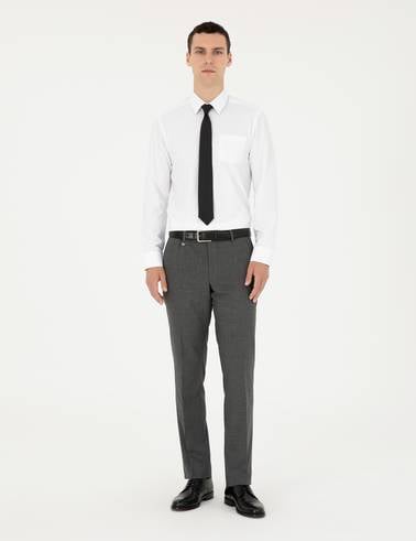 Beyaz Regular Fit Uzun Kollu Basic Gömlek