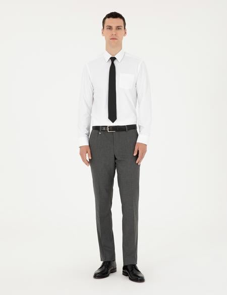 Beyaz Regular Fit Uzun Kollu Basic Gömlek - 50285596007