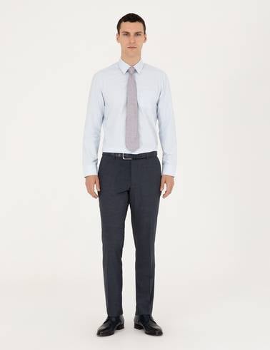 Açık Mavi Regular Fit Uzun Kollu Basic Gömlek