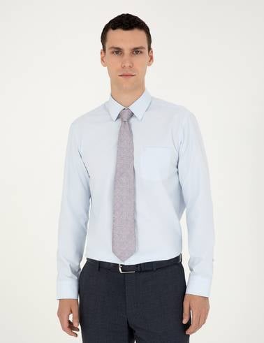 Açık Mavi Regular Fit Uzun Kollu Basic Gömlek