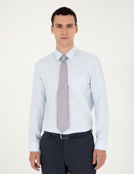 Açık Mavi Regular Fit Uzun Kollu Basic Gömlek - 50285596016