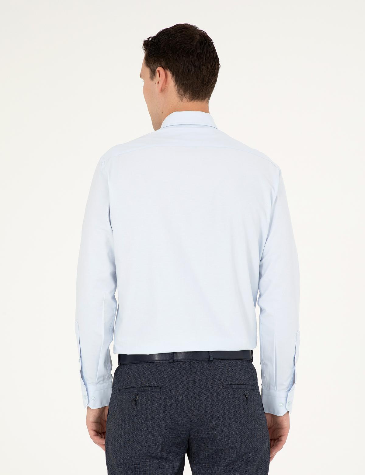 Açık Mavi Regular Fit Uzun Kollu Basic Gömlek - 50285596016