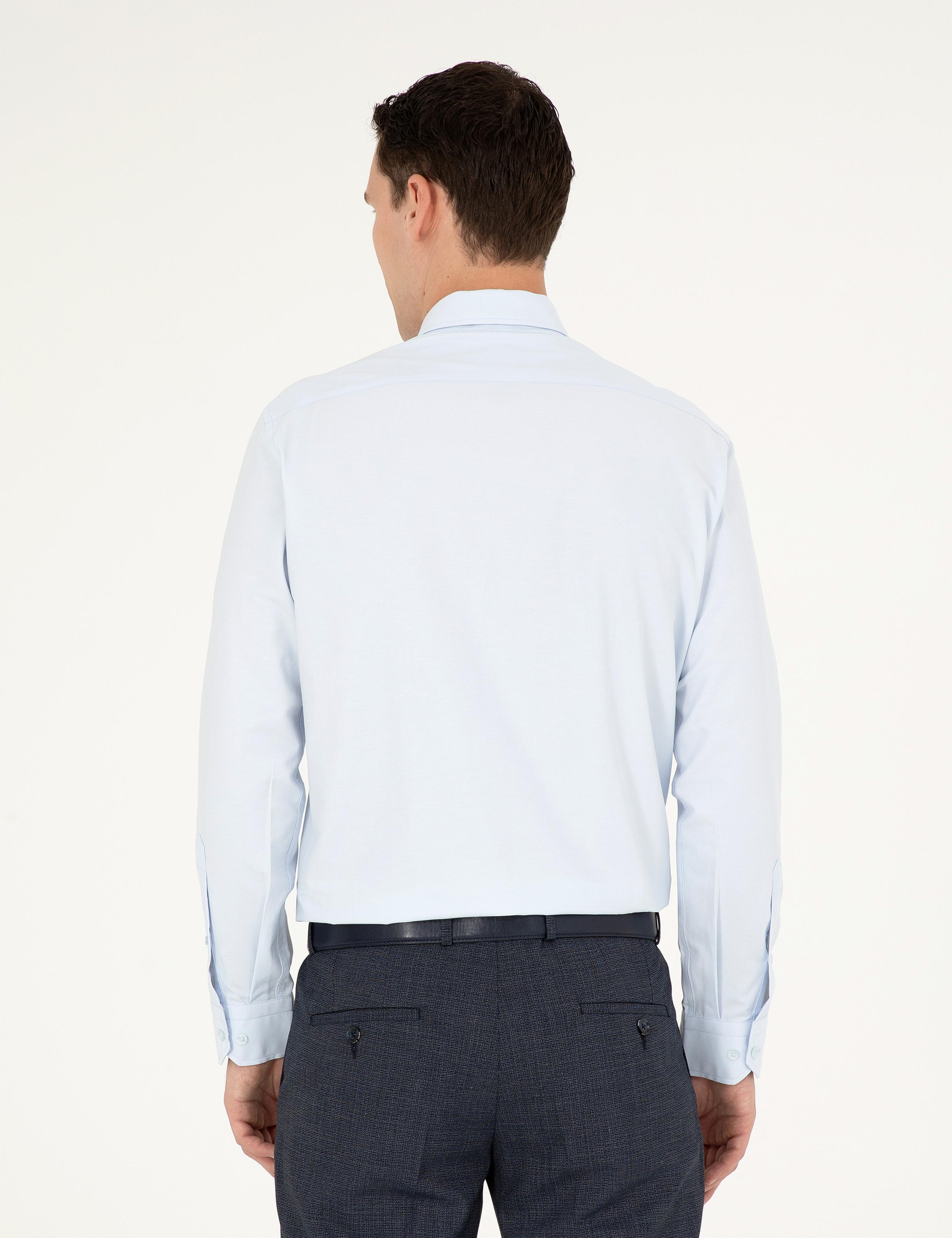 Açık Mavi Regular Fit Uzun Kollu Basic Gömlek