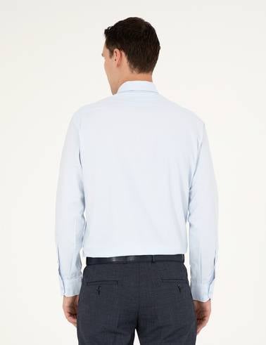 Açık Mavi Regular Fit Uzun Kollu Basic Gömlek