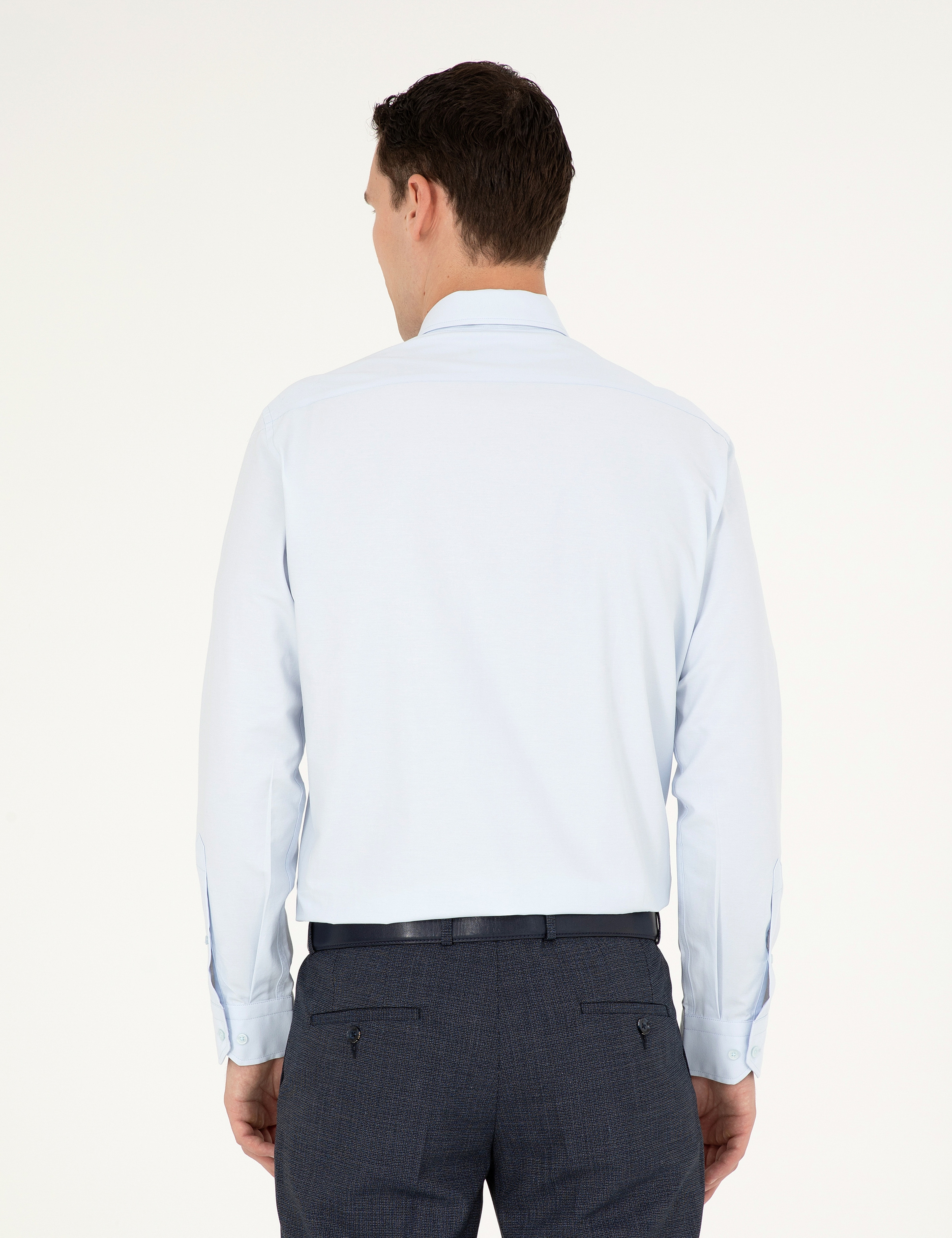 Açık Mavi Regular Fit Uzun Kollu Basic Gömlek