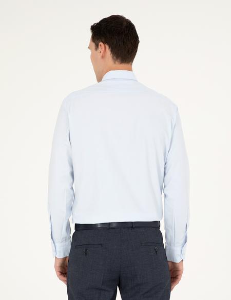 Açık Mavi Regular Fit Uzun Kollu Basic Gömlek - 50285596016