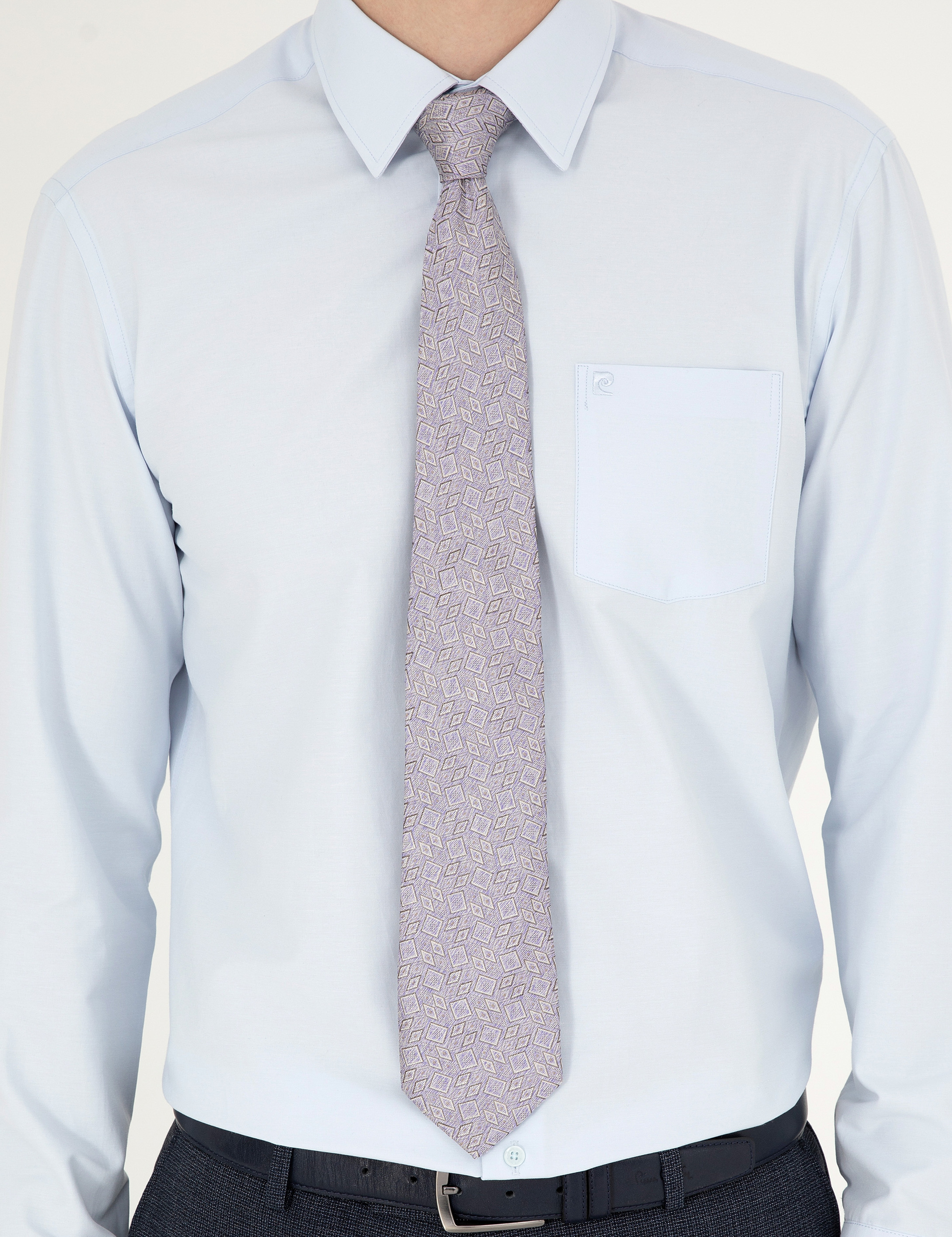 Açık Mavi Regular Fit Uzun Kollu Basic Gömlek - Image 6