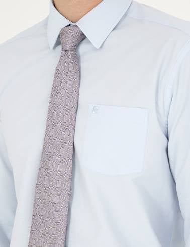 Açık Mavi Regular Fit Uzun Kollu Basic Gömlek