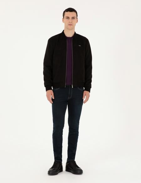 Siyah Suni Deri Ceket - 50300551001