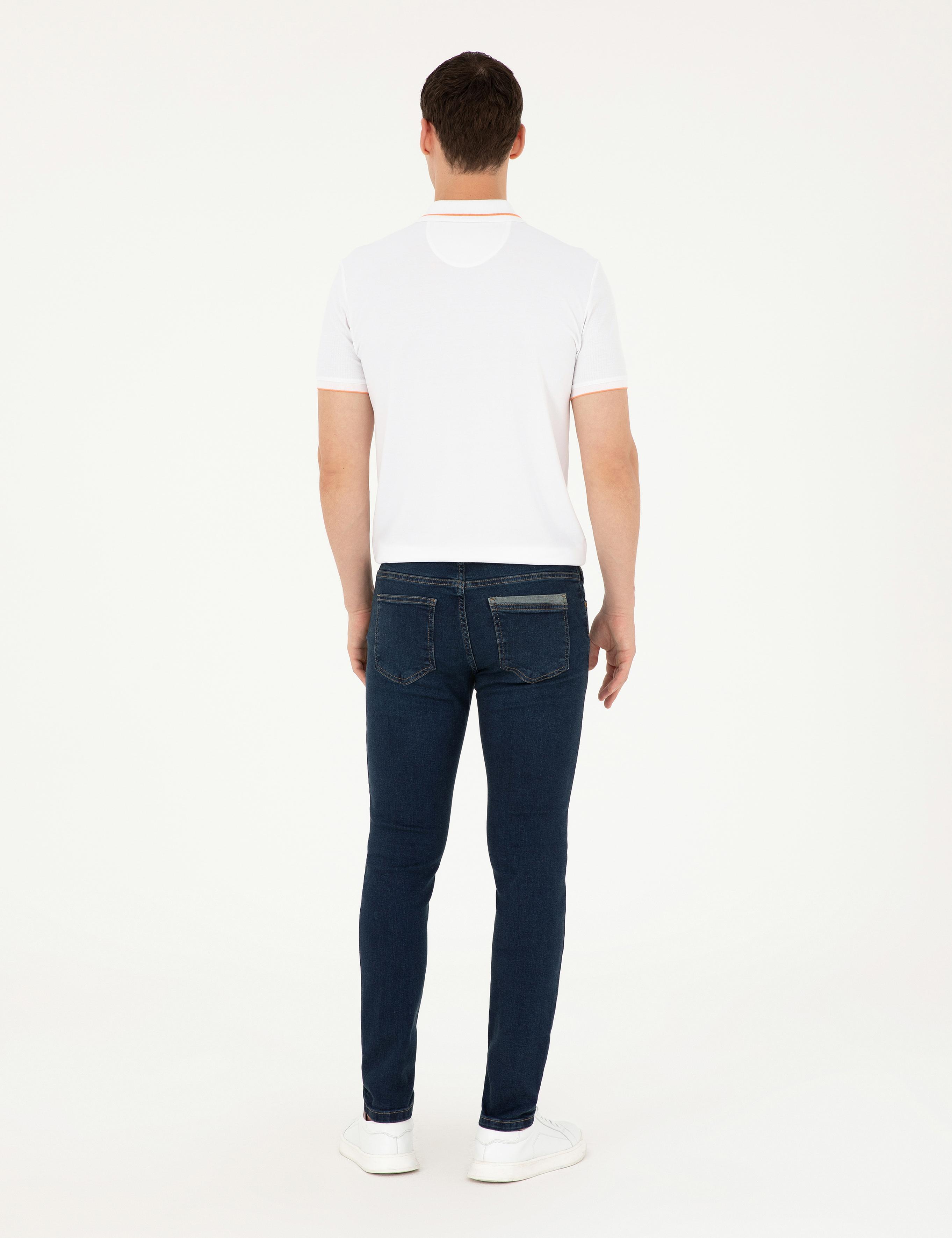 Lacivert Slim Fit Jean Pantolon