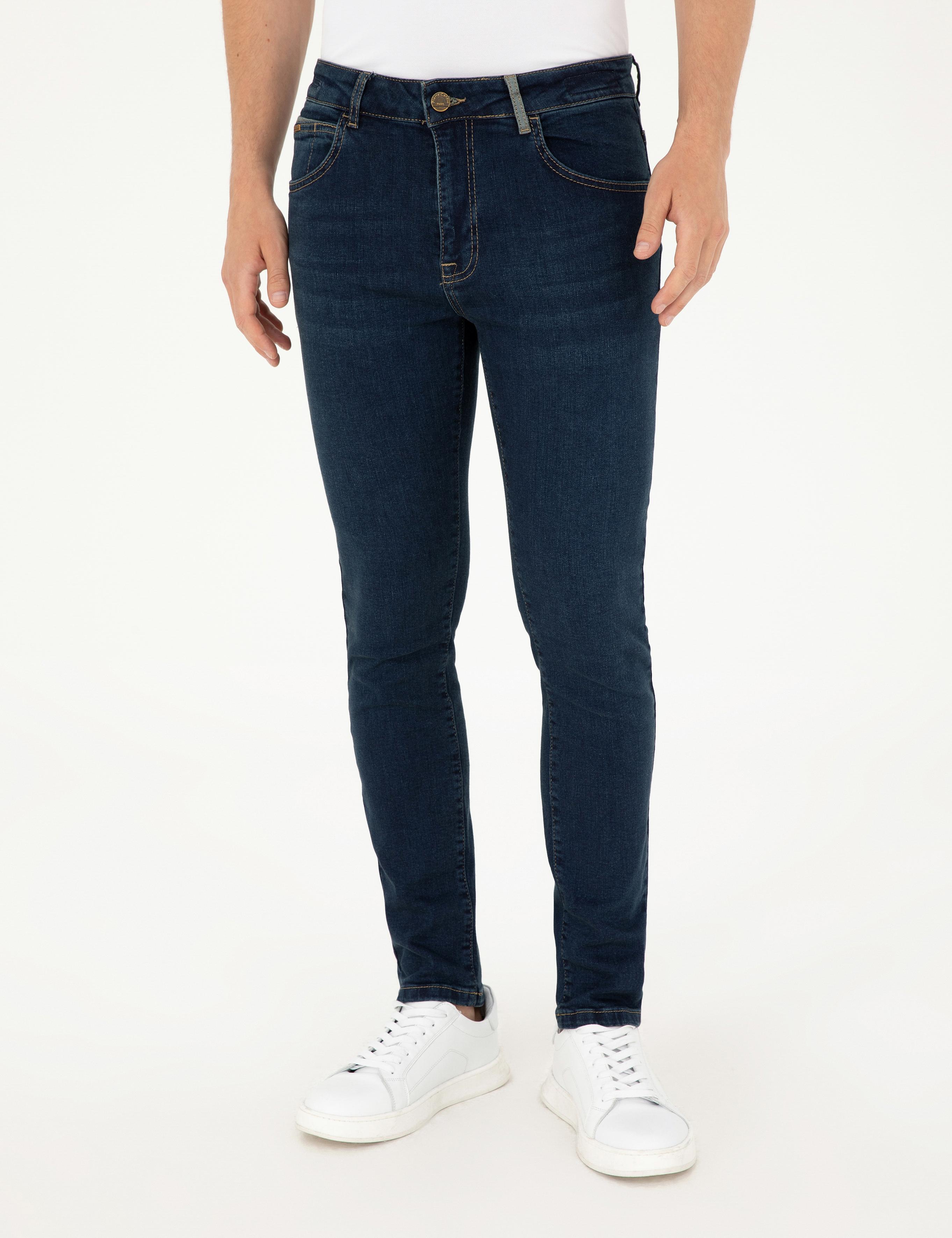 Lacivert Slim Fit Jean Pantolon