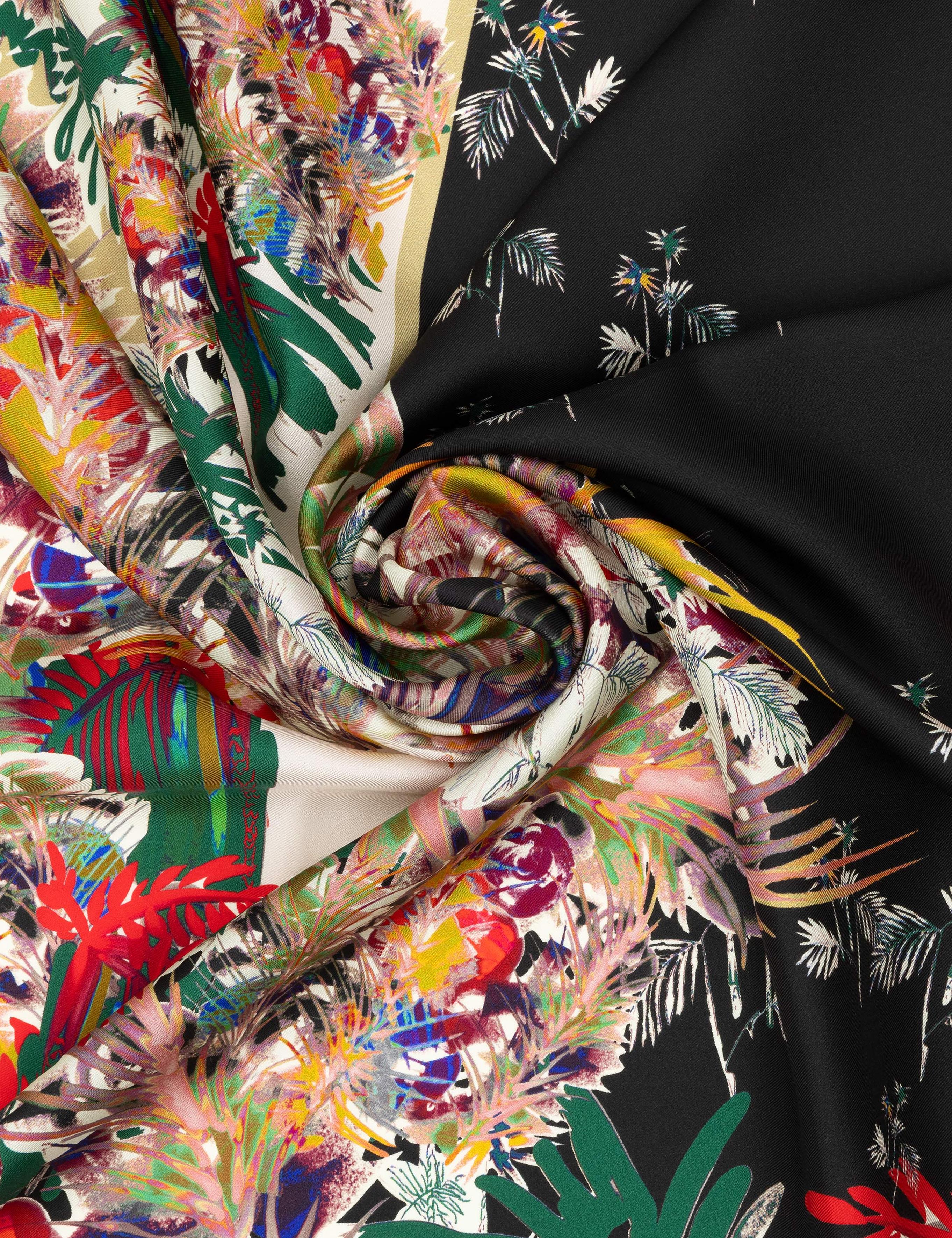 Siyah İpek Tivil Eşarp