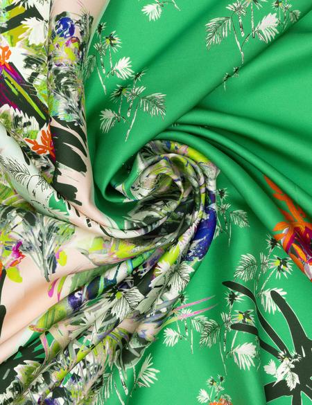 Yeşil İpek Tivil Eşarp - 50302688006