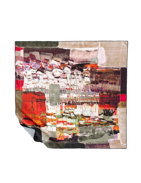 Kırmızı İpek Tivil Eşarp - 50302689001