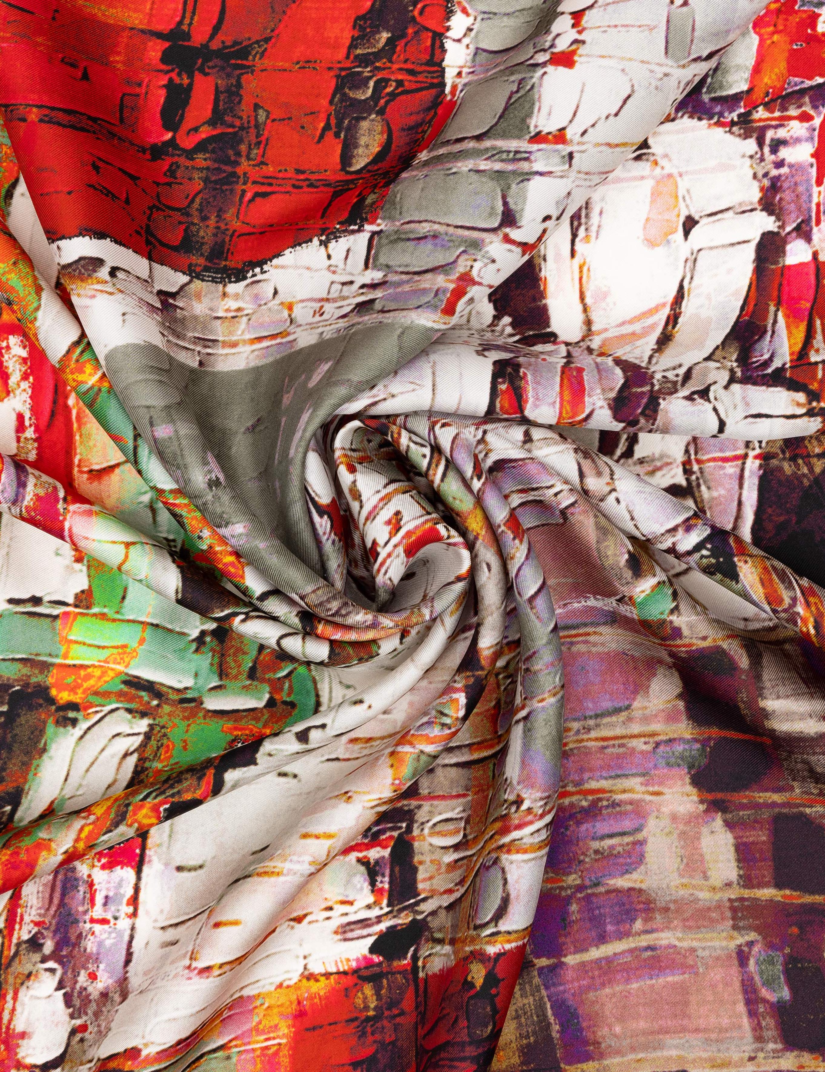 Kırmızı İpek Tivil Eşarp