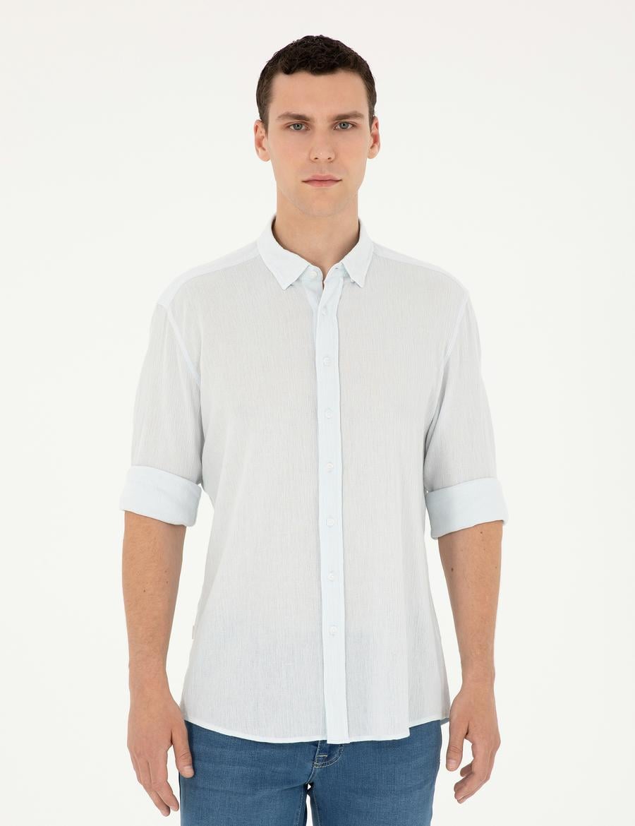 Açık Mavi Regular Fit Uzun Kollu Gömlek