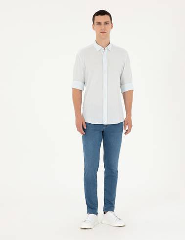 Açık Mavi Regular Fit Uzun Kollu Gömlek
