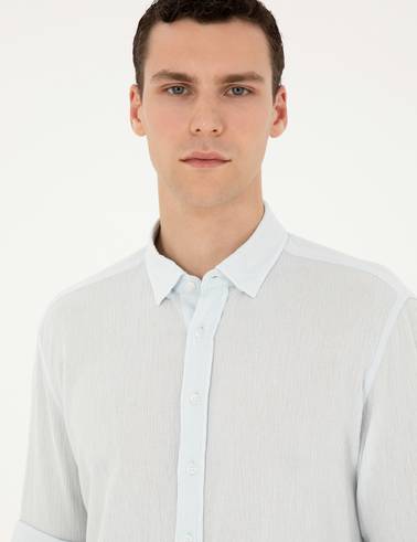 Açık Mavi Regular Fit Uzun Kollu Gömlek